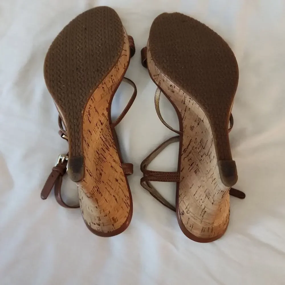 Michael Kors Wedge Sandals Leather Straps
